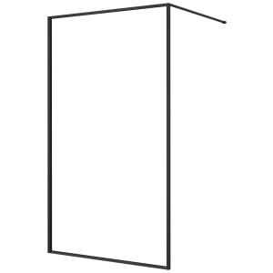 Nexa By Merlyn 8mm Black Framed Wet Room Shower Screen with 1m Bracing Bar – 2015 x 1000mm