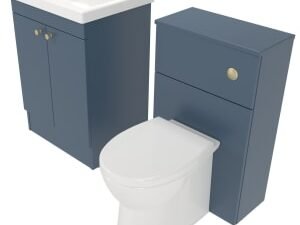 Deccado Benham Juniper Blue 600mm Freestanding Vanity & 500mm Toilet Pan Unit with Basin Modular Combination