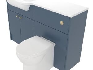 Deccado Benham Juniper Blue Left Hand 1200mm Fitted Vanity & Toilet Pan Unit Combination with Left Hand Basin