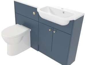 Deccado Benham Juniper Blue Right Hand 1200mm Slimline Fitted Vanity & Toilet Pan Unit Combination with Right Hand Basin
