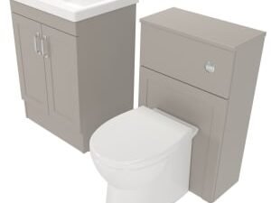 Deccado Padworth Soft Suede 600mm Freestanding Vanity & 500mm Toilet Pan Unit with Basin Modular Combination