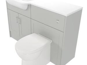 Deccado Padworth Whisper Grey Left Hand 1200mm Fitted Vanity & Toilet Pan Unit Combination with Left Hand Basin