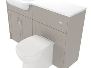 Deccado Padworth Soft Suede Left Hand 1200mm Fitted Vanity & Toilet Pan Unit Combination with Left Hand Basin
