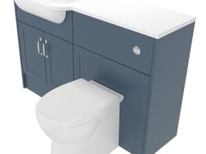 Deccado Padworth Juniper Blue Left Hand 1200mm Fitted Vanity & Toilet Pan Unit Combination with Left Hand Basin