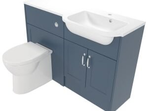 Deccado Padworth Juniper Blue Right Hand 1200mm Fitted Vanity & Toilet Pan Unit Combination with Right Hand Basin