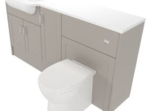Deccado Padworth Soft Suede Left Hand 1500mm Fitted Vanity & Toilet Pan Unit Combination with Left Hand Basin