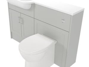 Deccado Padworth Whisper Grey Left Hand 1200mm Slimline Fitted Vanity & Toilet Pan Unit Combination with Left Hand Basin