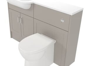 Deccado Padworth Soft Suede Left Hand 1200mm Slimline Fitted Vanity & Toilet Pan Unit Combination with Left Hand Basin