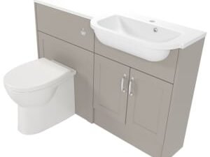 Deccado Padworth Soft Suede Right Hand 1200mm Slimline Fitted Vanity & Toilet Pan Unit Combination with Right Hand Basin