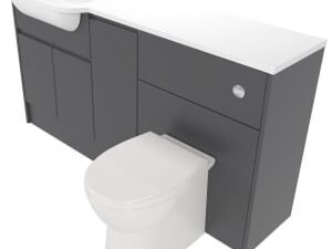 Deccado Clifton Charcoal Grey Left Hand 1500mm Fitted Vanity & Toilet Pan Unit Combination with Left Hand Basin