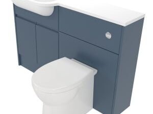 Deccado Clifton Juniper Blue Left Hand 1200mm Slimline Fitted Vanity & Toilet Pan Unit Combination with Left Hand Basin