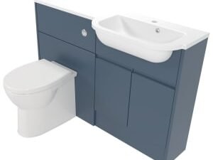 Deccado Clifton Juniper Blue Right Hand 1200mm Slimline Fitted Vanity & Toilet Pan Unit Combination with Right Hand Basin