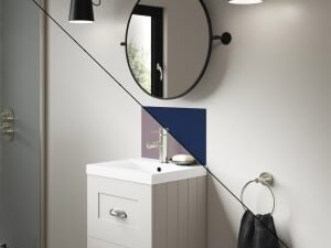 Mermaid Double Sided Deep Sea Blue / Smoked Rose Alloy Bathroom Splashback - 400 x 250mm