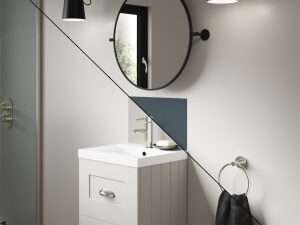 Mermaid Double Sided Malibu Grey / Storm Blue Alloy Bathroom Splashback - 400 x 250mm