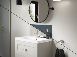 Mermaid Double Sided Malibu Grey / Storm Blue Alloy Bathroom Splashback - 600 x 250mm