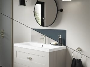 Mermaid Double Sided Malibu Grey / Storm Blue Alloy Bathroom Splashback - 800 x 250mm