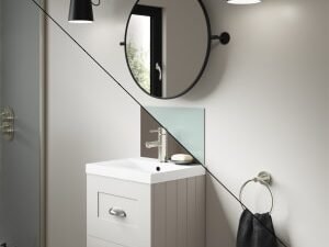 Mermaid Double Sided Terra Grey / Seabreeze Green Alloy Bathroom Splashback - 400 x 250mm