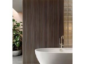 Corlea Walnut & Black 2400mm Slatted Wall Panelling - Pack of 3