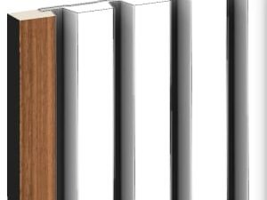 Corlea Walnut & Black 2400mm Grooved End Cap for Slatted Wall Panelling