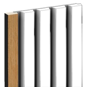Corlea Oak & Black 2400mm Grooved End Cap for Slatted Wall Panelling