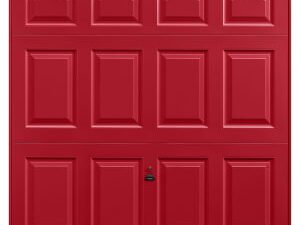 Garador Cathedral Panelled Framed Retractable Garage Door - Ruby Red - 2134 x 1981mm