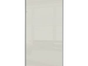 Spacepro Sliding Wardrobe Door Silver Framed Single Panel Arctic White Glass - 2220 x 610mm