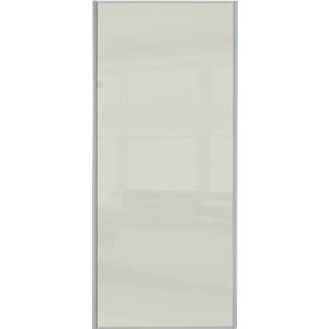 Spacepro Sliding Wardrobe Door Silver Framed Single Panel Arctic White Glass – 2220 x 610mm