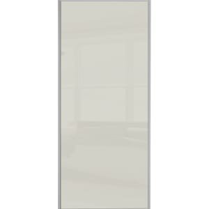 Spacepro Sliding Wardrobe Door Silver Framed Single Panel Arctic White Glass – 2220 x 762mm