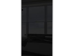 Spacepro Sliding Wardrobe Door Silver Framed Single Panel Black Glass - 2220 x 762mm