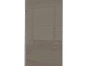 Spacepro Sliding Wardrobe Door Silver Framed Single Panel Cappuccino Glass - 2220 x 610mm
