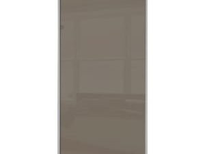 Spacepro Sliding Wardrobe Door Silver Framed Single Panel Cappuccino Glass - 2220 x 762mm