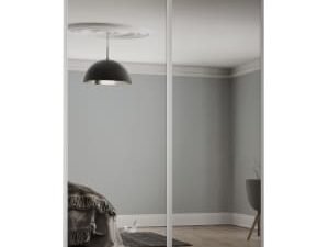 Spacepro Sliding Wardrobe Door White Framed Mirror Twinpack - 2260mm x 610mm