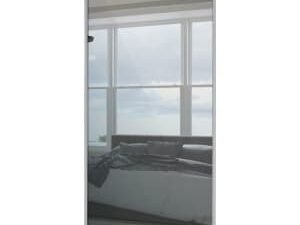 Spacepro Sliding Wardrobe Door Silver Framed Single Panel Mirror - 2220 x 762mm
