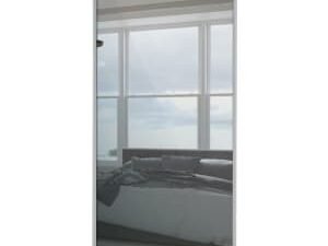 Spacepro Sliding Wardrobe Door Silver Framed Mirror Single Panel - 2220 x 914mm