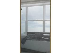 Spacepro Sliding Wardrobe Door Oak Frame Mirror - 2220 x 914mm