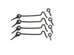 Wickes Wire Gate Hook Screw In - Black 75mm Pack of 4
