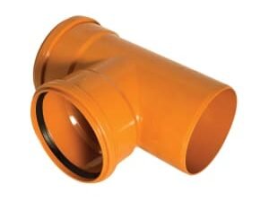 FloPlast 110mm Underground Drainage Equal Junction Double Socket/Spigot 87.5° - Terracotta