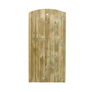 Forest Garden Pressure Treated Curved Top Timber Gate – 900 x 1800 mm