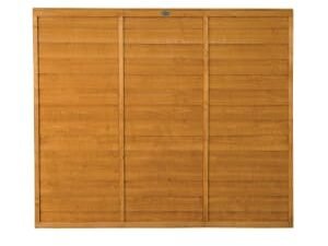 Wickes Traditional Autumn Gold Dip Treated Overlap Wooden Fence Panel - 6x5ft