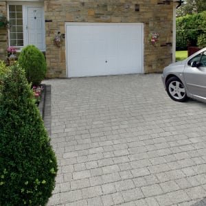 Marshalls Argent Priora Driveway Textured Block Paving Pack Mixed Size – Light Silver 8.06 m2