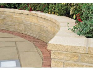 Marshalls Saxon Textured Coping Stone - Buff 600 x 136 x 50mm