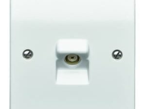 MK Single Coaxial TV/FM Socket - White