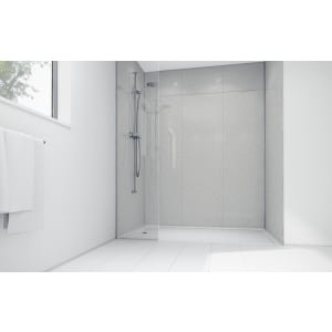 Mermaid White Sparkle Gloss Laminate Single Shower Panel – 2400 x 600mm