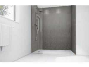 Mermaid Nickel Gloss Laminate 2 Sided Shower Panel kit - 900 x 900mm