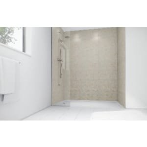 Mermaid Sorrento Marble Laminate 3 Sided Shower Panel Kit – 900 x 900mm