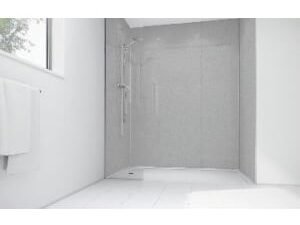 Mermaid White Diamond Acrylic 3 Sided Shower Panel Kit - 1200 x 900mm