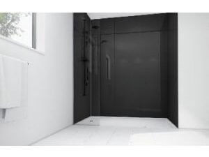 Mermaid Black Acrylic 3 Sided Shower Panel Kit - 1200 x 900mm
