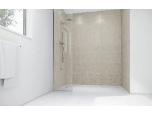 Mermaid Sorento Marble Laminate 3 Sided Shower Panel Kit - 1700 x 900mm