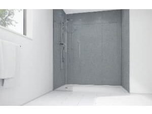 Mermaid Silver Diamond Acrylic 3 Sided Shower Panel Kit - 1700 x 900mm
