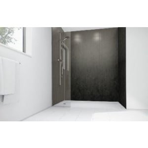 Mermaid Obsidian Gloss Laminate 3 Sided Shower Panel Kit – 1700 x 900mm